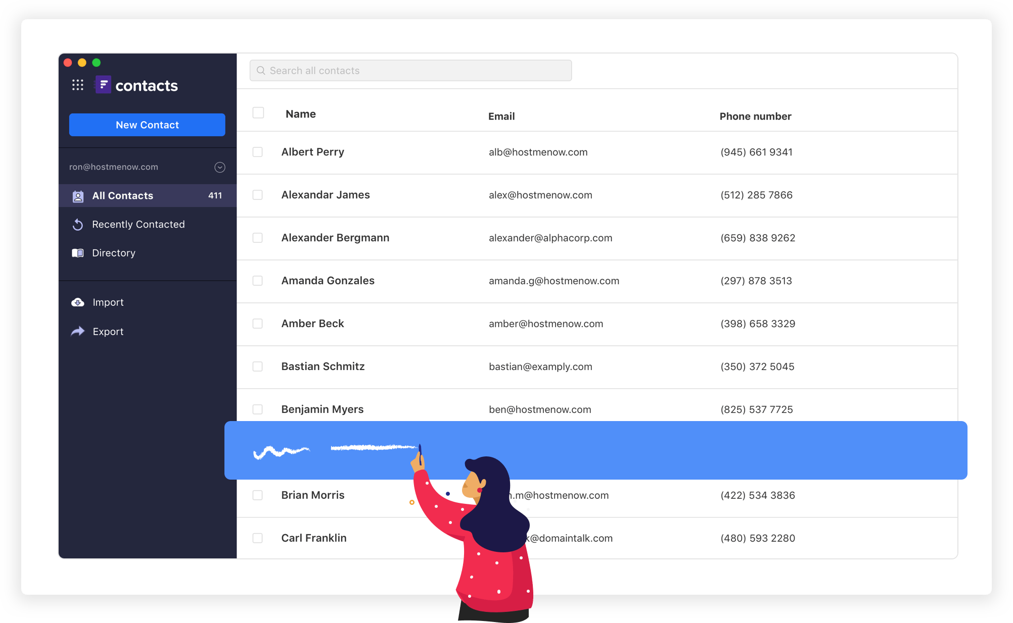contacts screen